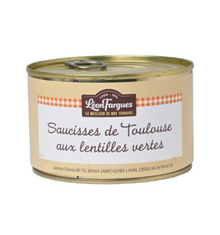 Saucisses de Toulouse aux lentilles vertes